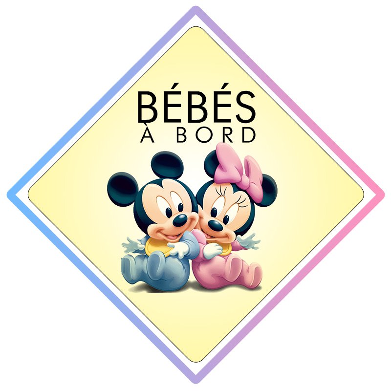 Autocollant bébé à bord à ventouse Disney Mickey