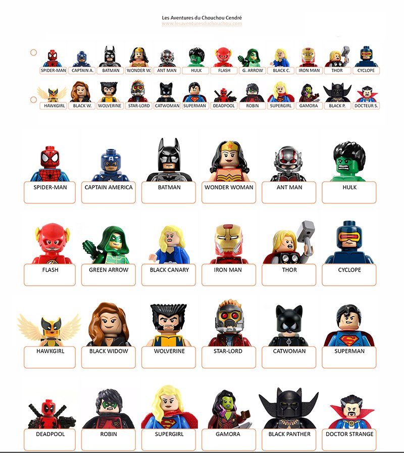 Qui estce à imprimer ‘Super Heroes Marvel DC LEGO